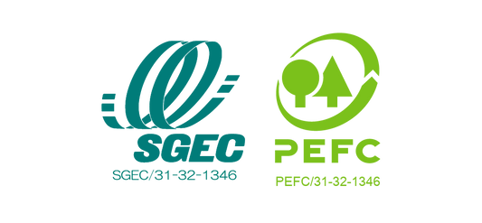 「森林認証」（SGEC/PEFC）を取得しています